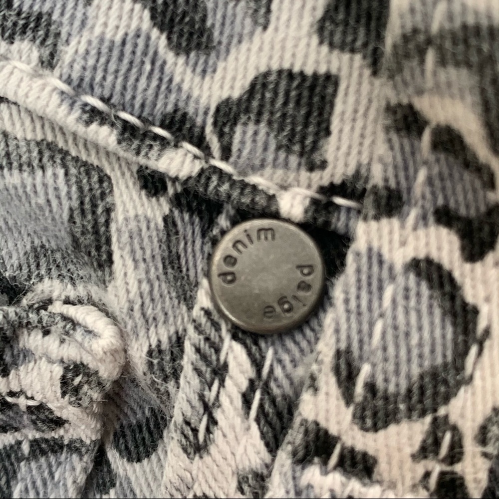 PAIGE Peg Skinny Jeans Grey Animal Print Mid-Rise Ankle Stretch Size 30 - Picture 12 of 14